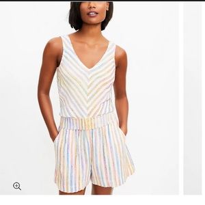 🌈Lou & Grey Rainbow Stripe Double V Tank Top Pastels